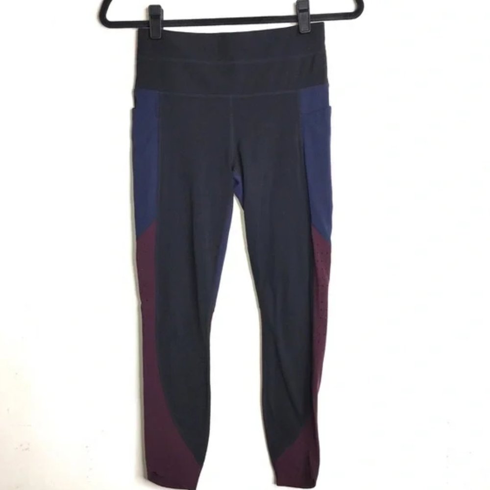 Athleta Colorblock Chakra 7/8 High Rise Leggings